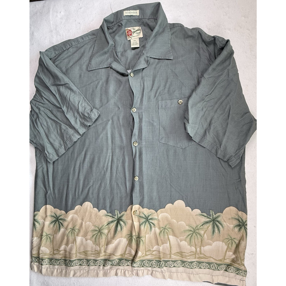 Hilo Hattie Hawaiian shirt XXL border print Vacation Beach Resortwear